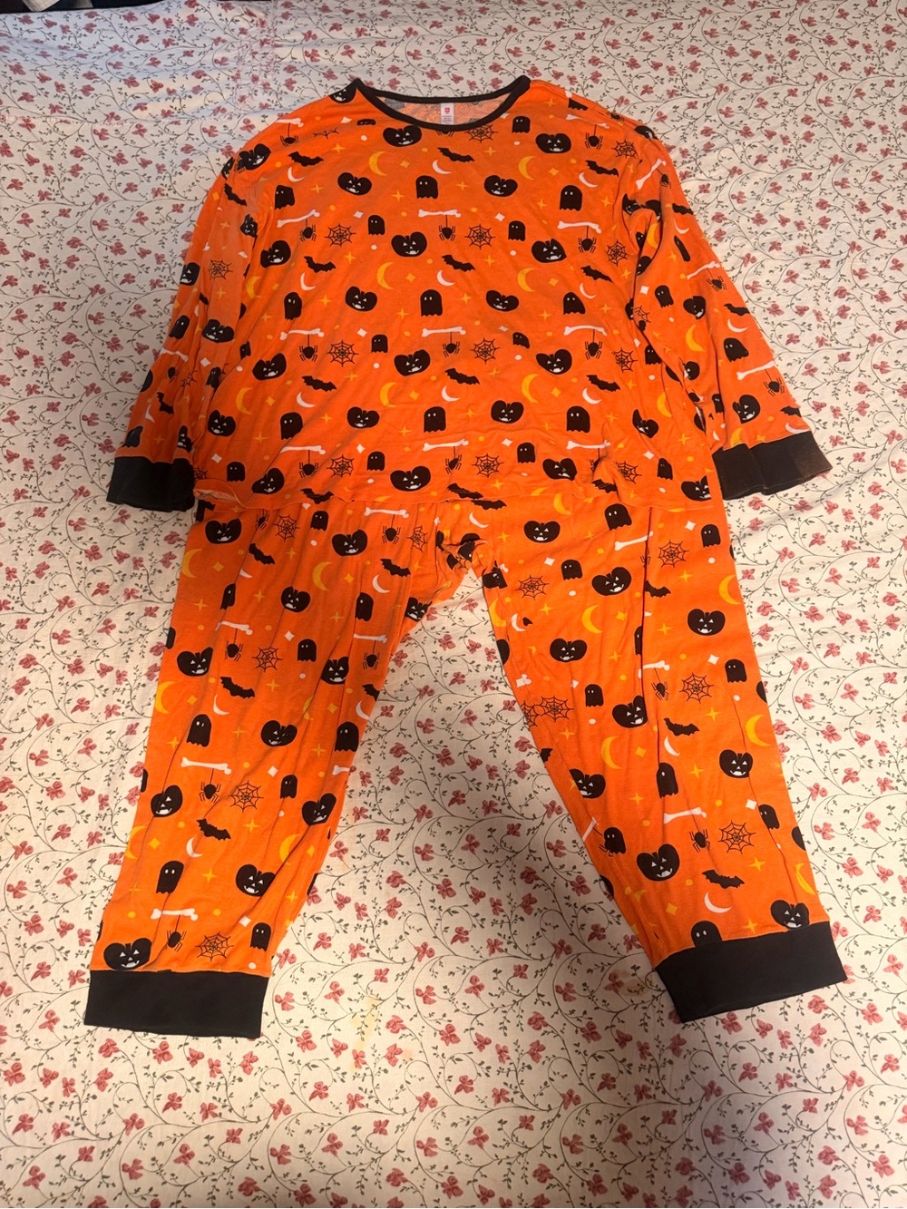 Orange Halloween Men's Pajama Set